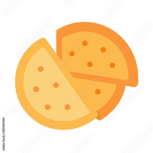 Minimalistic orange pie chart with one slice removed