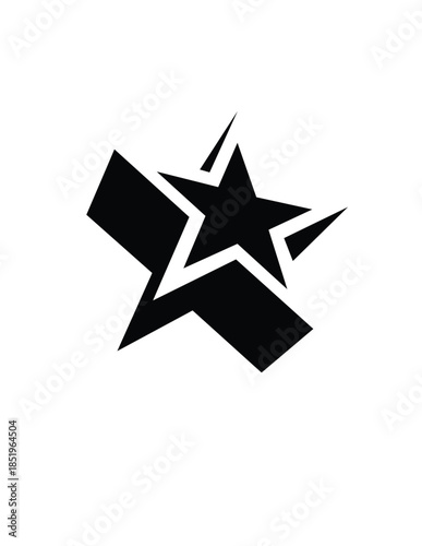 black star on white background