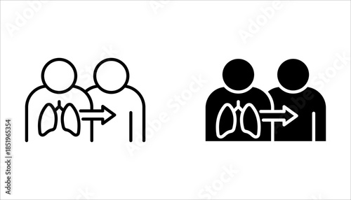 Human organ transplantation icon set. with a white background.