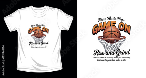 Game on basketball graphic vector art t-shirt design print template