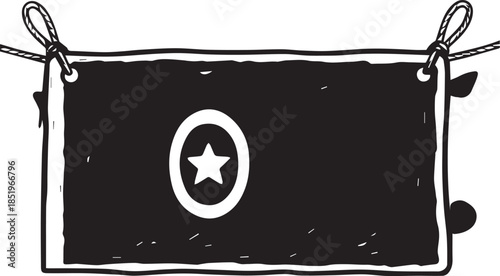 A sharp, symmetrical gothic square frame featuring aggressive thorny spikes and star-like pointed accents. This bold black vector design is perfect for dark aesthetic borders or tribal-style art.