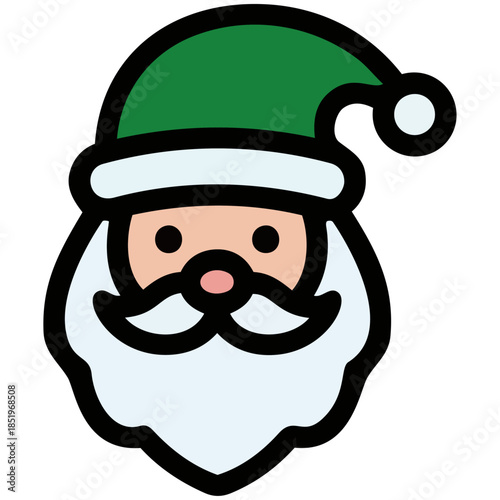 サンタのアイコン。贈り物を抱える姿が喜びや希望、温かさを伝え、季節の祝祭感