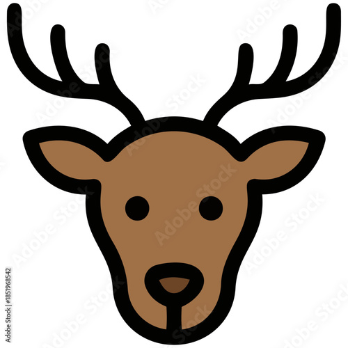 シンプルなトナカイの顔を表現。なめらかな形と落ち着いた表情が、冬の静けさや優しさ、希望に満ちた季節感