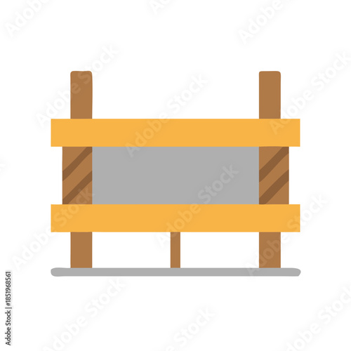 Simple wooden frame with grey infill on black background