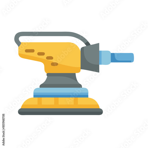 Flat illustration of an industrial hand held sanding machine