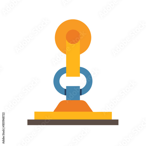 Simple flat graphic of an orange suction cup tool