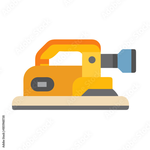 Orbital sander machine flat illustration on solid background