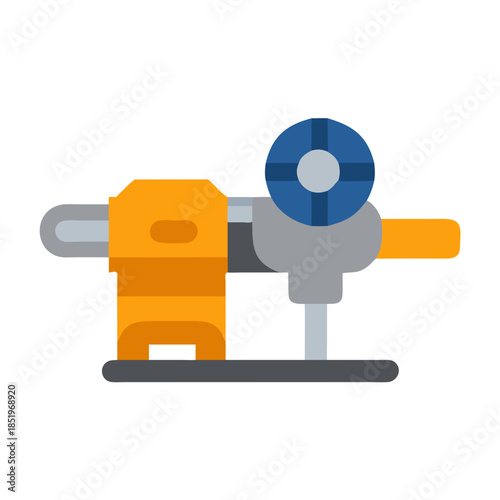 Flat design illustration of workshop vice clamp machine tool