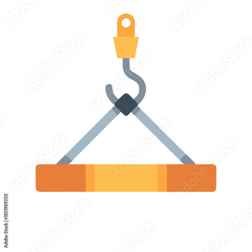 Construction crane hook lifting industrial material graphic illustration