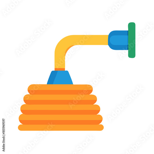 Flat vector illustration of a colorful orange bathroom plunger