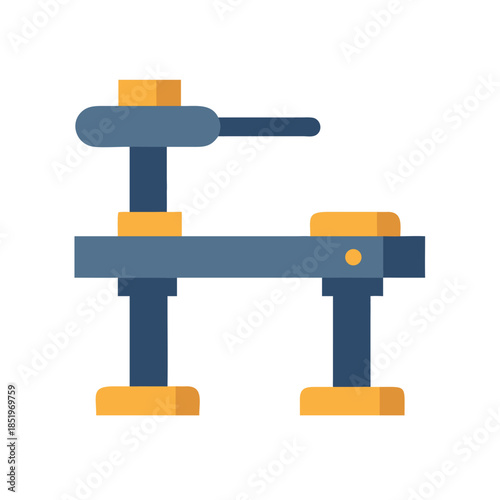 Abstract illustration of a drilling and crafting machine