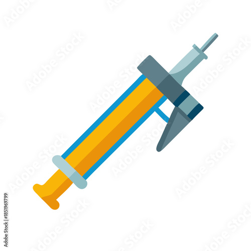 Caulking gun illustration on black background for construction themes
