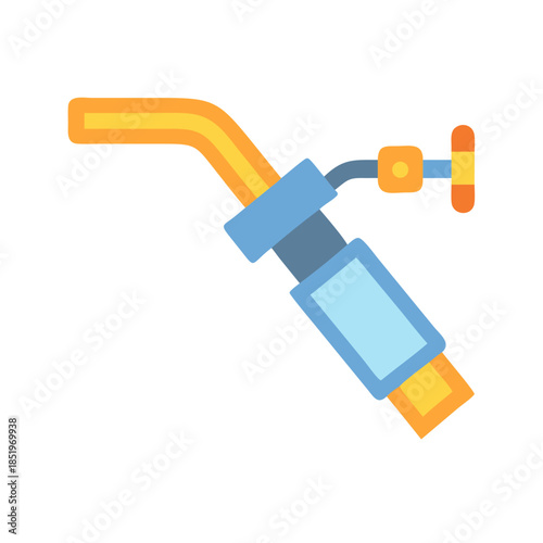 Flat vector illustration of a welding torch tool
