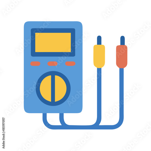 Digital Multimeter Icon Depicting Electronics Testing in Simple Style