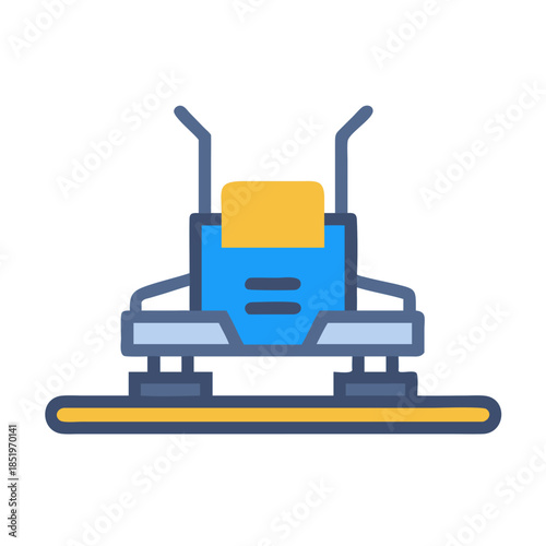 A graphic illustration of floor cleaning machine on black background