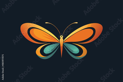 Decorative butterfly flourish vector art for elegant and artistic design accents