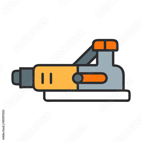 Orbital Sander Graphic Illustration Isolated on Black Background