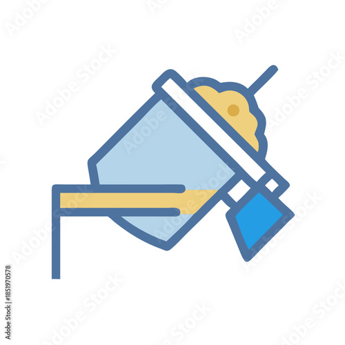 Cement mixer pouring sand illustration on a black background