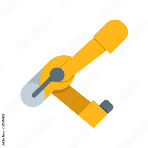 Yellow clamp tool flat vector illustration isolated on black
