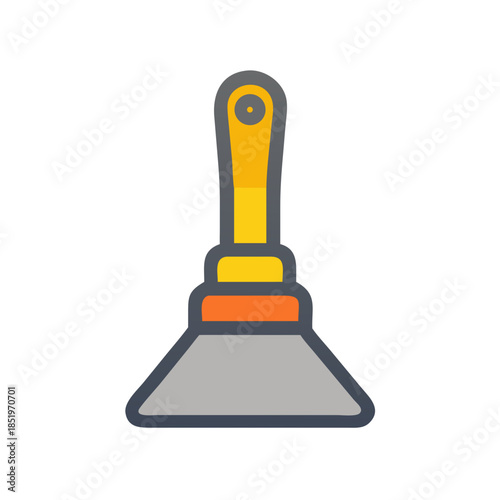 Vector illustration of scraper tool with yellow handle