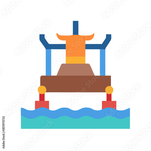 Illustration of watergate or floodgate in a flat style