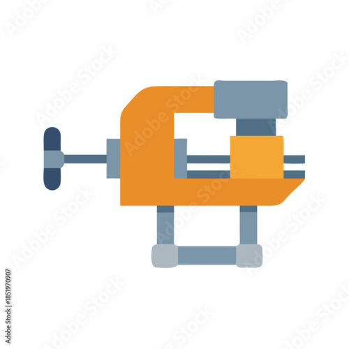 Flat illustration of a C clamp tool on black