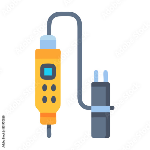 Stylized icon of a digital water quality testing device