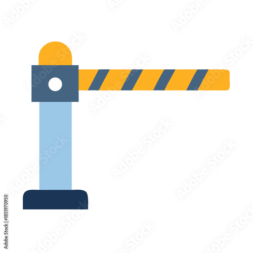 Flat illustration of a striped barrier for secure access