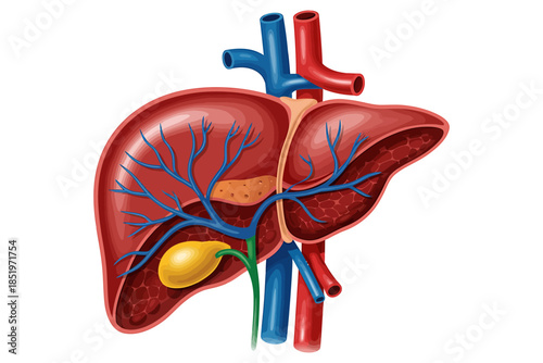 Detailed Kidney Anatomy Illustration Human Organ Cross Section