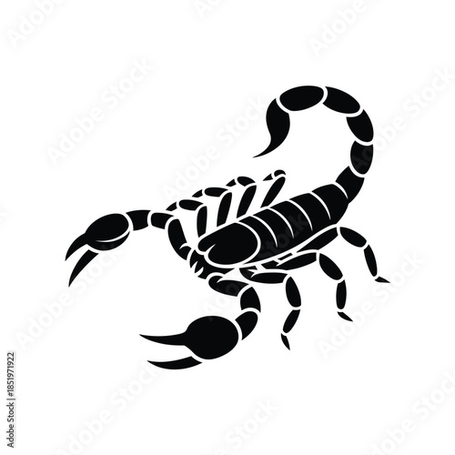 A striking black silhouette of a scorpion in a detailed design
