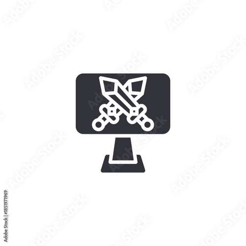 Creative streaming tools icon with crossed elements, representing content creation, media production, and professional streaming equipment.