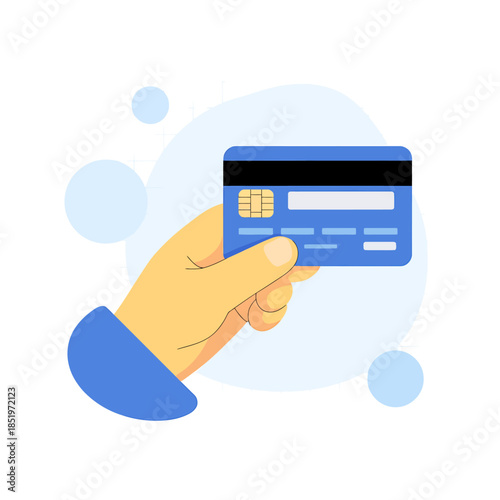 Hand Holding Credit Card for Online Payment Transaction