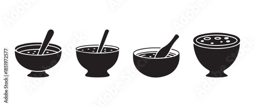 a simple illustration depicts four black silhouette images of bowls and pestles suggesting spice grinding