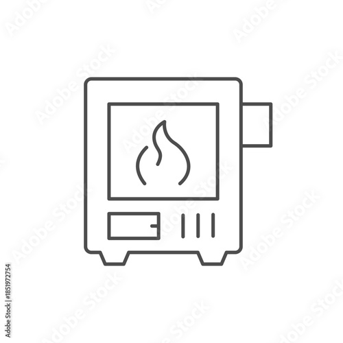 Solid fuel boiler line icon