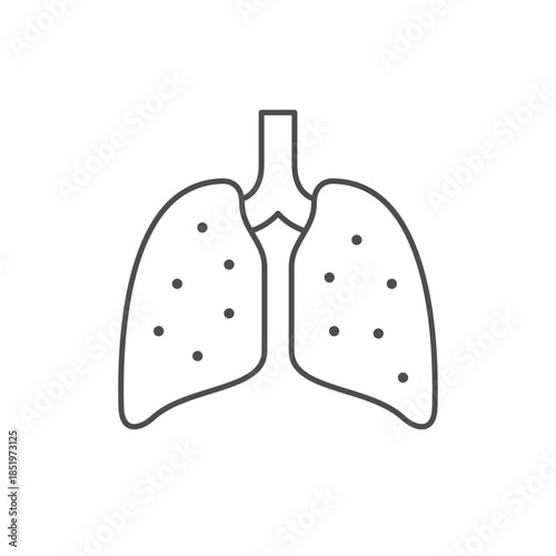 Human lung line outline icon