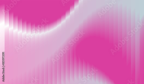 Vibrant pink and white abstract Fractal Glass background with gradient curves and stripes on transparent background