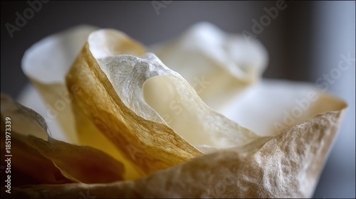 Wallpaper Mural Thin, layered material exhibits intricate folds and delicate texture under close examination Torontodigital.ca