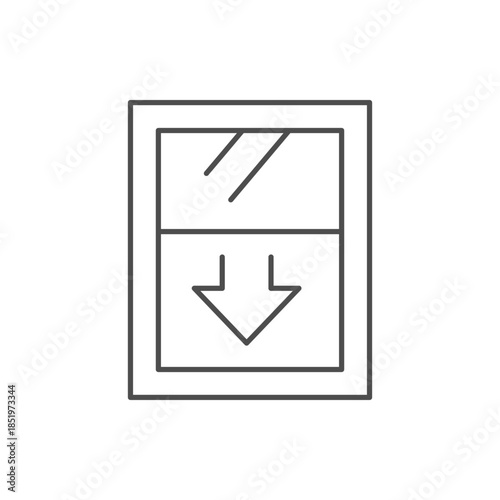 Window closing line outline icon