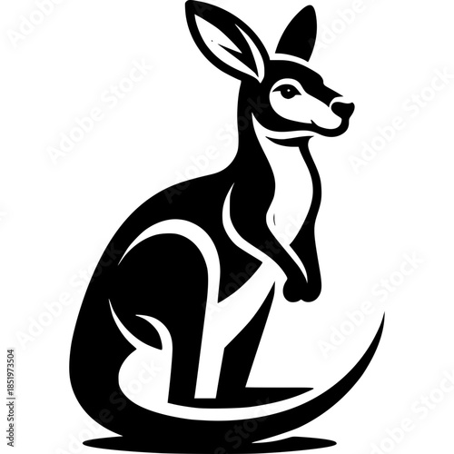 Cute cartoon kangaroo with baby vector illustration icon from Australia wildlife
