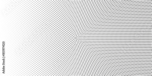 abstract simple black star halftone arc pattern can be used background.