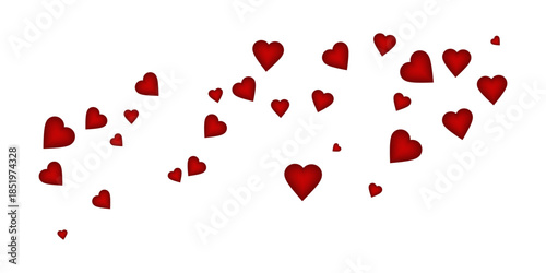 Dense cluster of numerous red hearts filling the frame evenly with slight random variations