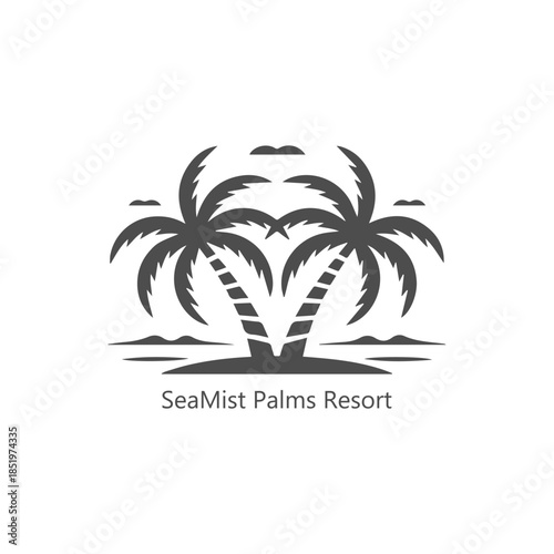 Wallpaper Mural Tropical island palm trees logo, beach resort emblem, summer vacation symbol, exotic seaside holiday vector illustration design silhouette icon

 Torontodigital.ca