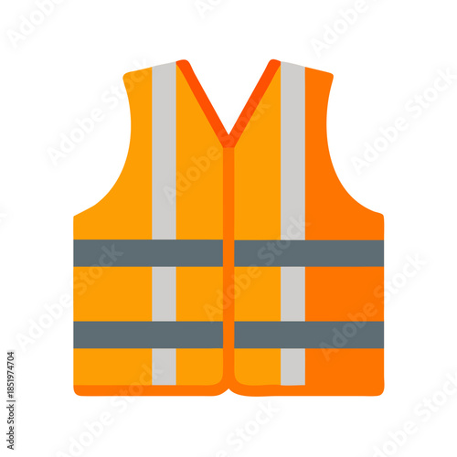 High visibility safety vest graphic on clean black background