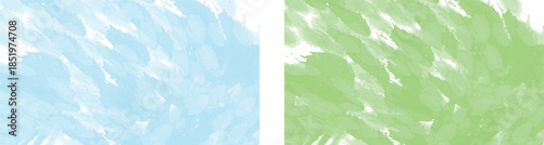 Abstract Soft Brush Wash Background Set Light Blue and Green Vector