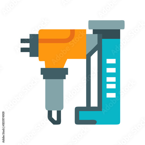Stylized nail gun with visible air pressure level indicator