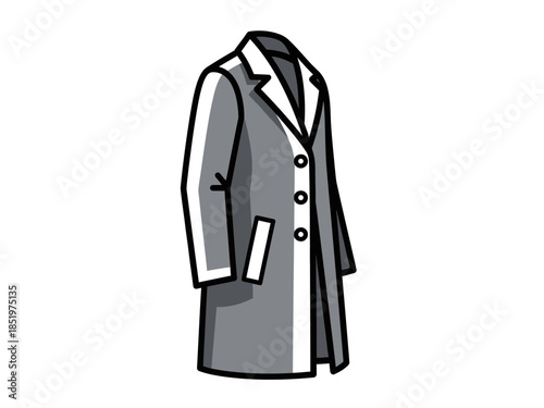 Elegant Gray Overcoat Illustration A Stylish and Timeless Fashion Piece for Everyday Wear and Cold Weather
