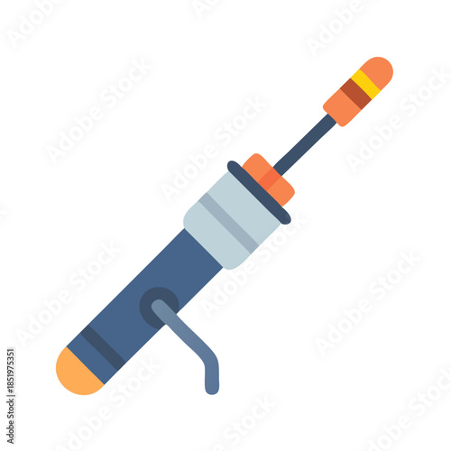 Flat vector icon of a sealant gun on black