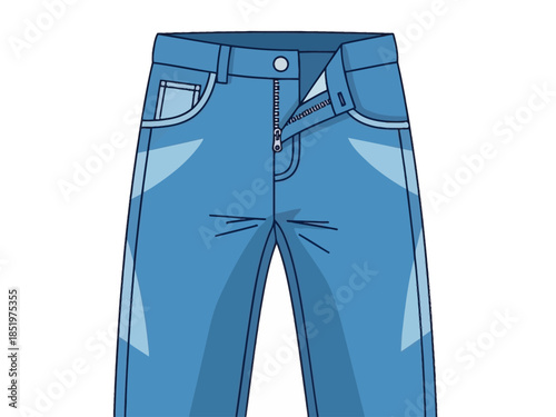 blue jeans cartoon style, front view clip art preview