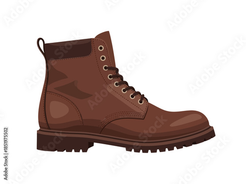 Stylish Brown Leather Boot A Durable and Fashionable Footwear Essential for Outdoor Activities and Everyday Wear