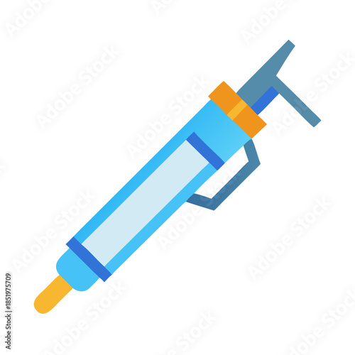 Flat Design Caulk Gun on Black Background Illustration